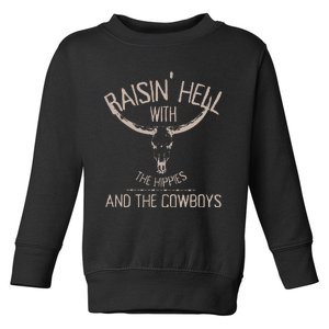 Hippies And Cowboys Western Cowhide Cowgirls Toddler Sweatshirt