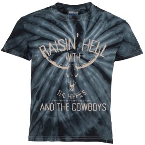 Hippies And Cowboys Western Cowhide Cowgirls Kids Tie-Dye T-Shirt