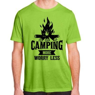 Hiking And Camping More Worry Less Nature Campfire Graphic Great Gift Adult ChromaSoft Performance T-Shirt