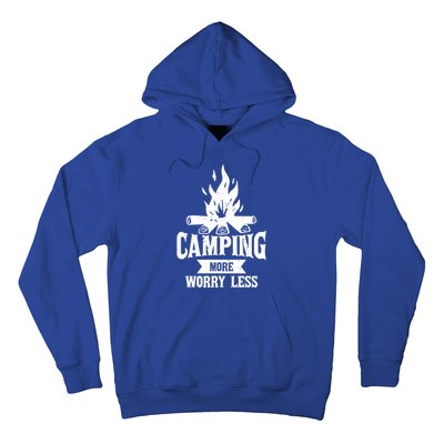 Hiking And Camping More Worry Less Nature Campfire Graphic Great Gift Hoodie