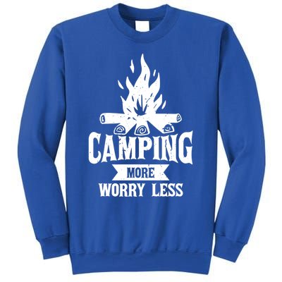 Hiking And Camping More Worry Less Nature Campfire Graphic Great Gift Sweatshirt