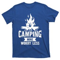 Hiking And Camping More Worry Less Nature Campfire Graphic Great Gift T-Shirt