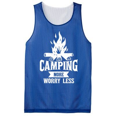 Hiking And Camping More Worry Less Nature Campfire Graphic Great Gift Mesh Reversible Basketball Jersey Tank