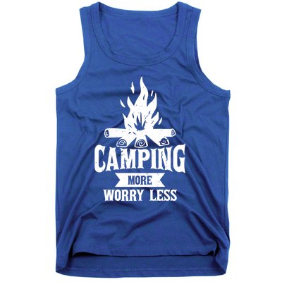 Hiking And Camping More Worry Less Nature Campfire Graphic Great Gift Tank Top