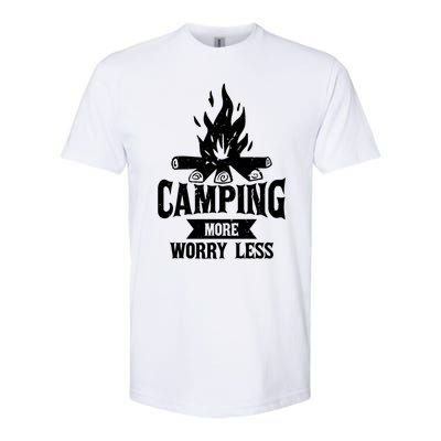 Hiking And Camping More Worry Less Nature Campfire Graphic Great Gift Softstyle CVC T-Shirt