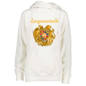 Hayastan Aria Coat Of Arms Cool Gift Arian Emblem Souvenir Gift Womens Funnel Neck Pullover Hood