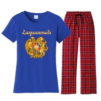 Hayastan Aria Coat Of Arms Cool Gift Arian Emblem Souvenir Gift Women's Flannel Pajama Set