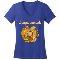 Hayastan Aria Coat Of Arms Cool Gift Arian Emblem Souvenir Gift Women's V-Neck T-Shirt