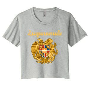 Hayastan Aria Coat Of Arms Cool Gift Arian Emblem Souvenir Gift Women's Crop Top Tee