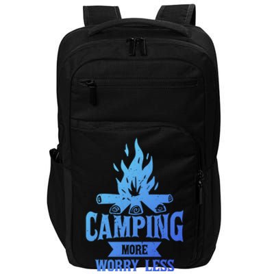 Hiking And Camping More Worry Less Nature Campfire Graphic Great Gift Impact Tech Backpack