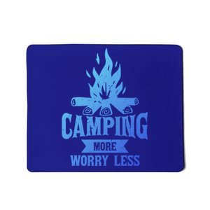 Hiking And Camping More Worry Less Nature Campfire Graphic Great Gift Mousepad