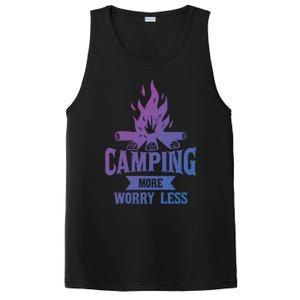 Hiking And Camping More Worry Less Nature Campfire Graphic Great Gift PosiCharge Competitor Tank