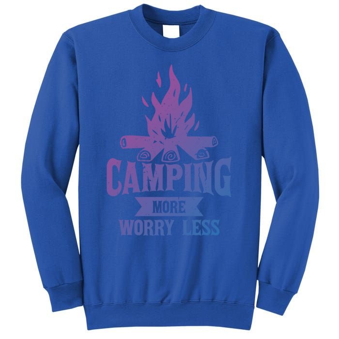 Hiking And Camping More Worry Less Nature Campfire Graphic Great Gift Sweatshirt