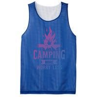 Hiking And Camping More Worry Less Nature Campfire Graphic Great Gift Mesh Reversible Basketball Jersey Tank