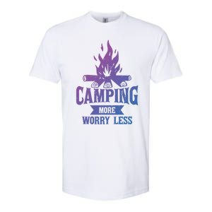 Hiking And Camping More Worry Less Nature Campfire Graphic Great Gift Softstyle CVC T-Shirt