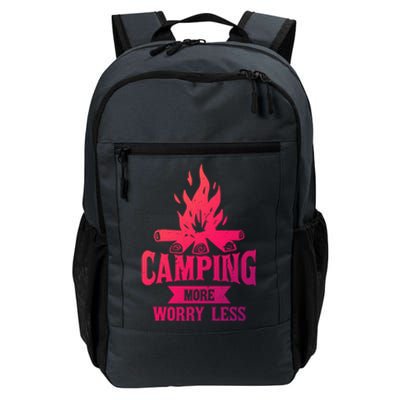 Hiking And Camping More Worry Less Nature Campfire Graphic Great Gift Daily Commute Backpack