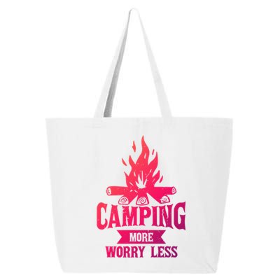 Hiking And Camping More Worry Less Nature Campfire Graphic Great Gift 25L Jumbo Tote