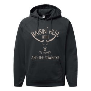 Hippies And Cow Western Cowhide Cow Performance Fleece Hoodie