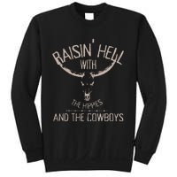 Hippies And Cow Western Cowhide Cow Sweatshirt