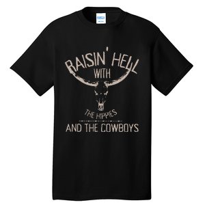 Hippies And Cow Western Cowhide Cow Tall T-Shirt