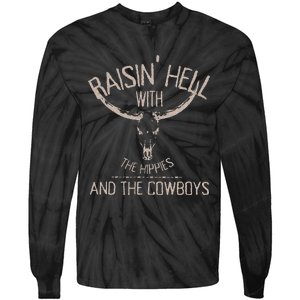 Hippies And Cow Western Cowhide Cow Tie-Dye Long Sleeve Shirt