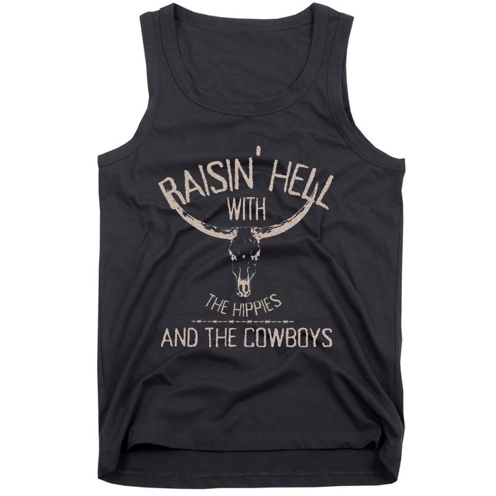 Hippies And Cow Western Cowhide Cow Tank Top