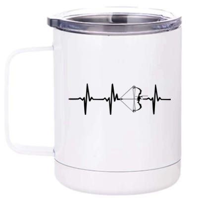 Heartbeat Archery Cool Gift With Bow Rchers 12 oz Stainless Steel Tumbler Cup