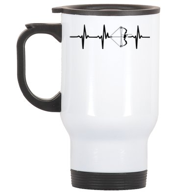 Heartbeat Archery Cool Gift With Bow Rchers Stainless Steel Travel Mug