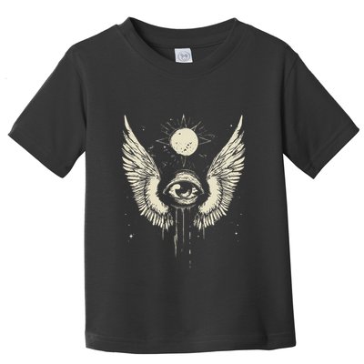 Harajuku Alt Clothing Weirdcore Grunge Punk Creepy Eyeball Toddler T-Shirt