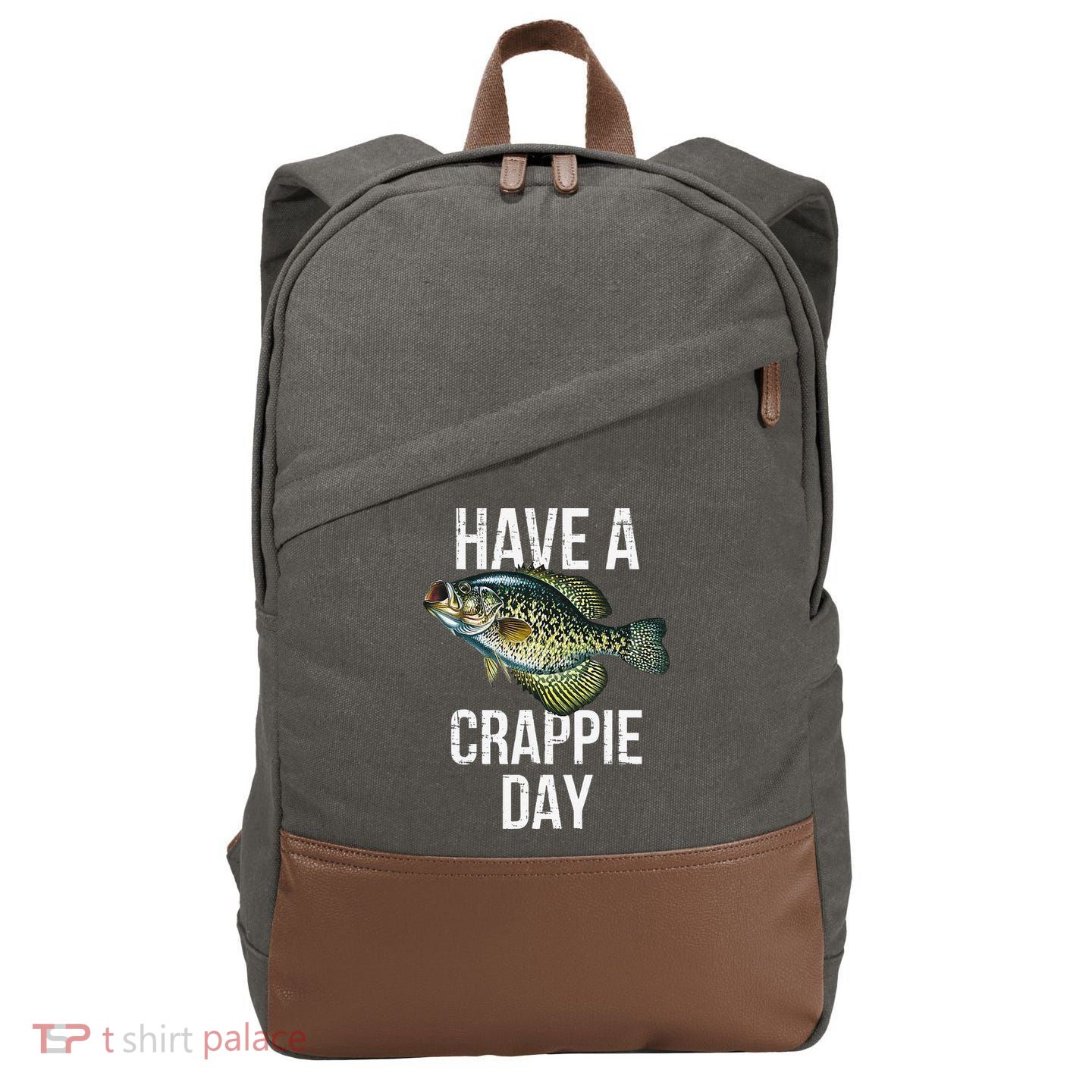 Have A Crappie Day Crappie Fishing Cotton Canvas Backpack