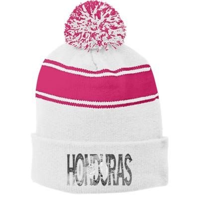 Honduras Art Concept Honduran Landscape HondureñO Stripe Pom Pom Beanie
