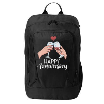 Happy Anniversary Cheers Wine Valentine's Day Love Marriage Premium City Backpack