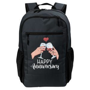 Happy Anniversary Cheers Wine Valentine's Day Love Marriage Premium Daily Commute Backpack