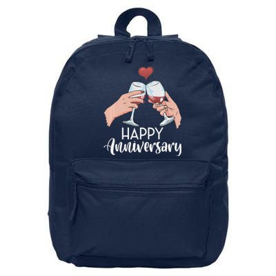 Happy Anniversary Cheers Wine Valentine's Day Love Marriage Premium 16 in Basic Backpack