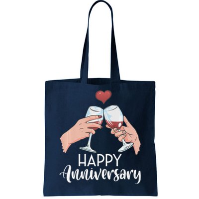 Happy Anniversary Cheers Wine Valentine's Day Love Marriage Premium Tote Bag