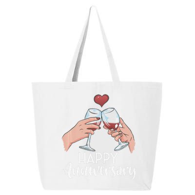 Happy Anniversary Cheers Wine Valentine's Day Love Marriage Premium 25L Jumbo Tote