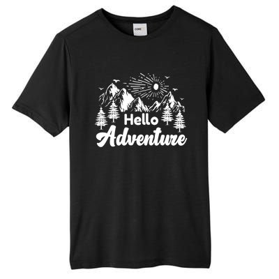 Hello Adventure Camping Hiking Adventures Cool Gift Tall Fusion ChromaSoft Performance T-Shirt