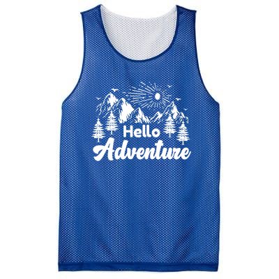 Hello Adventure Camping Hiking Adventures Cool Gift Mesh Reversible Basketball Jersey Tank