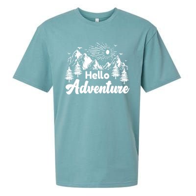 Hello Adventure Camping Hiking Adventures Cool Gift Sueded Cloud Jersey T-Shirt