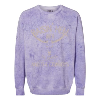 Hippies And Cow Western Cowhide Cow Colorblast Crewneck Sweatshirt