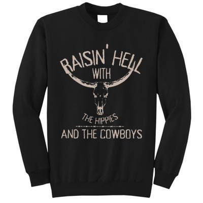 Hippies And Cow Western Cowhide Cow Sweatshirt