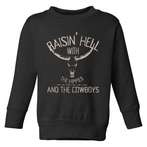 Hippies And Cow Western Cowhide Cow Toddler Sweatshirt