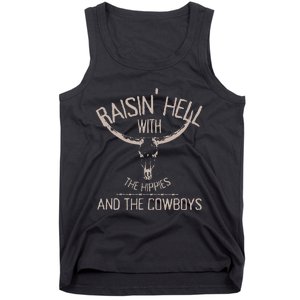 Hippies And Cow Western Cowhide Cow Tank Top