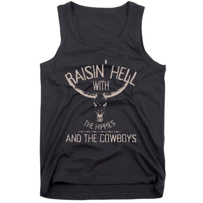 Hippies And Cow Western Cowhide Cow Tank Top