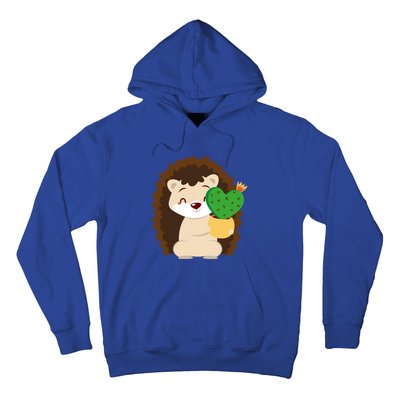 Hedgehog And Cactus Love Heart Cute Valentines Day Gift Hoodie