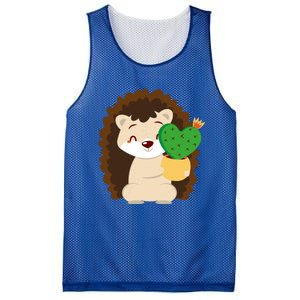 Hedgehog And Cactus Love Heart Cute Valentines Day Gift Mesh Reversible Basketball Jersey Tank