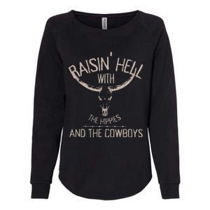 Hippies And Cow Western Cowhide Cow Womens California Wash Sweatshirt