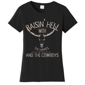 Hippies And Cow Western Cowhide Cow Women's T-Shirt