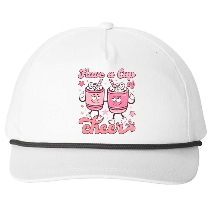 Have A Cup Of Cheer Holiday Graphic Snapback Five-Panel Rope Hat