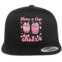 Have A Cup Of Cheer Holiday Graphic Flat Bill Trucker Hat